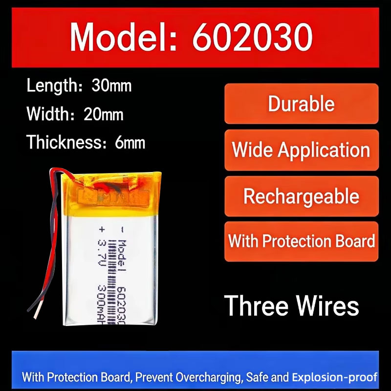 Smartwatch I Watches - 3.7V 300mAh 602030 Lityum Pil Kablosuz