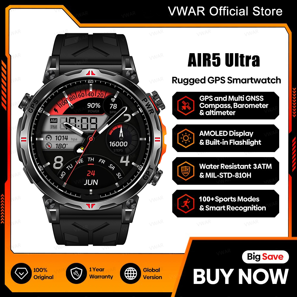 Watch Vs Amazfit - 2025 Yeni VWAR GPS Akıllı Saat
