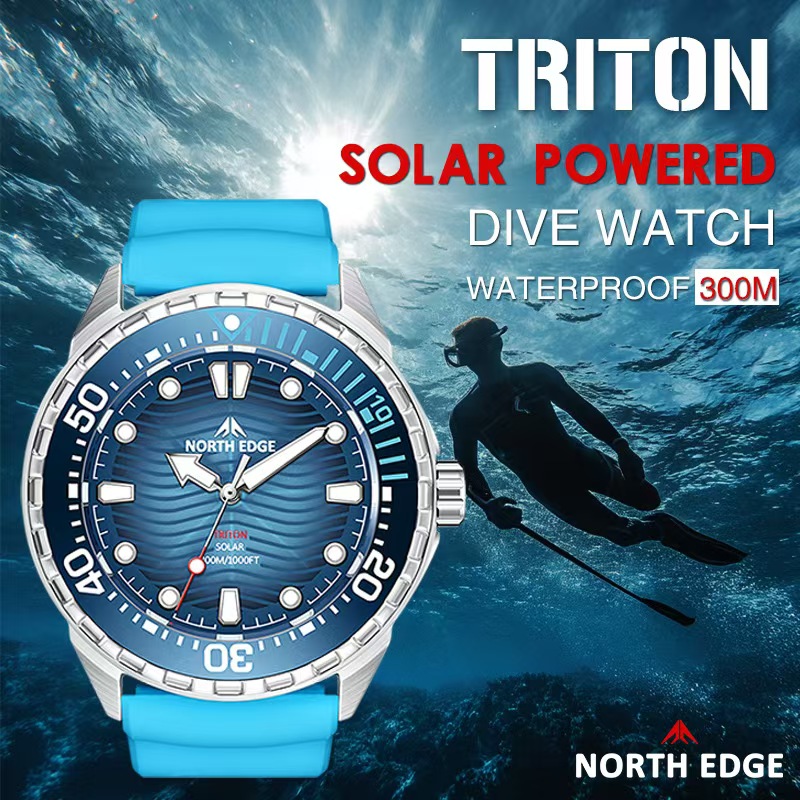 Smartwatch Ring Watches - Paslanmaz Çelik Dalış Saati Güneş Enerjisiyle