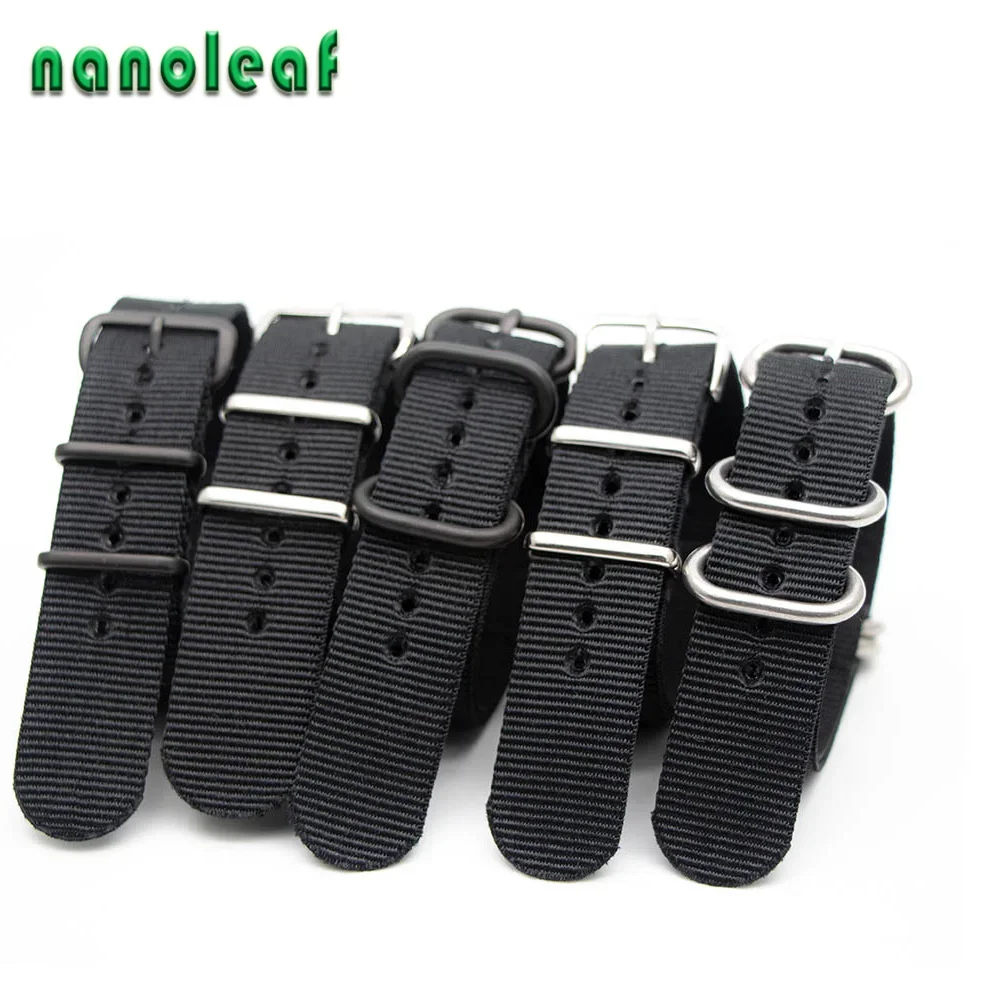 Nato Strap Nylon - Siyah Naylon saat kayışı Mekanik Saat