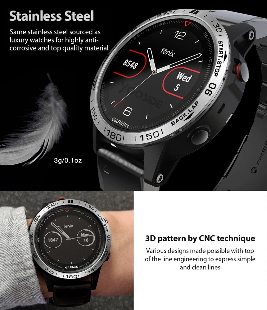 Çerçeve Garmin Fenix 7 7X6 6X  - Smartwatch Ring Watches incelemesi ve fiyatı